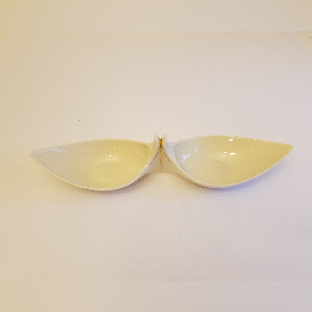 Lenox Vintage Double Sided Serving Dish with Gold Accents